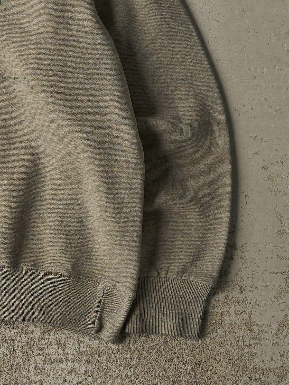 Vintage 93' Heather Grey Green Bay Packers Crewneck (M)