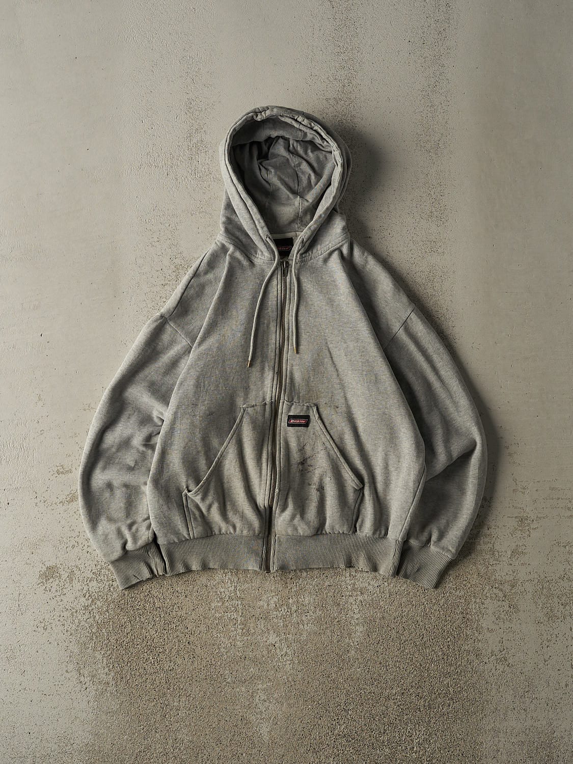 Vintage Y2K Grey Dickies Thermal Lined Zip Up Hoodie (S/M)