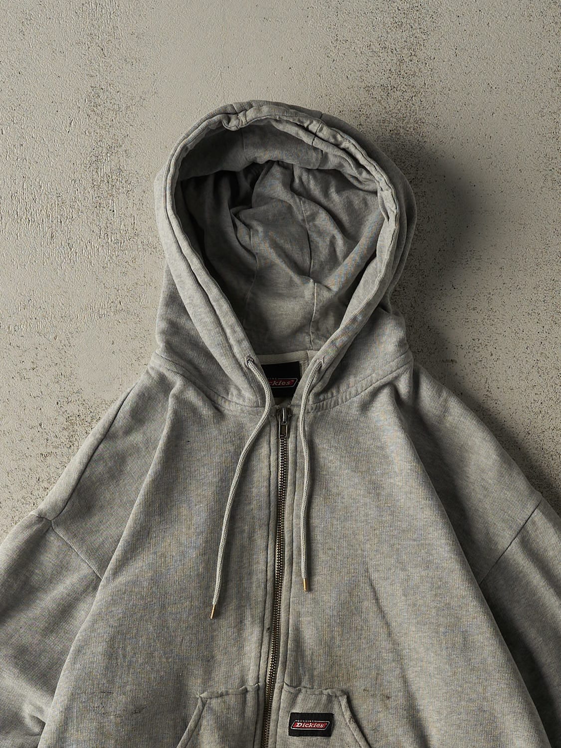 Vintage Y2K Grey Dickies Thermal Lined Zip Up Hoodie (S/M)