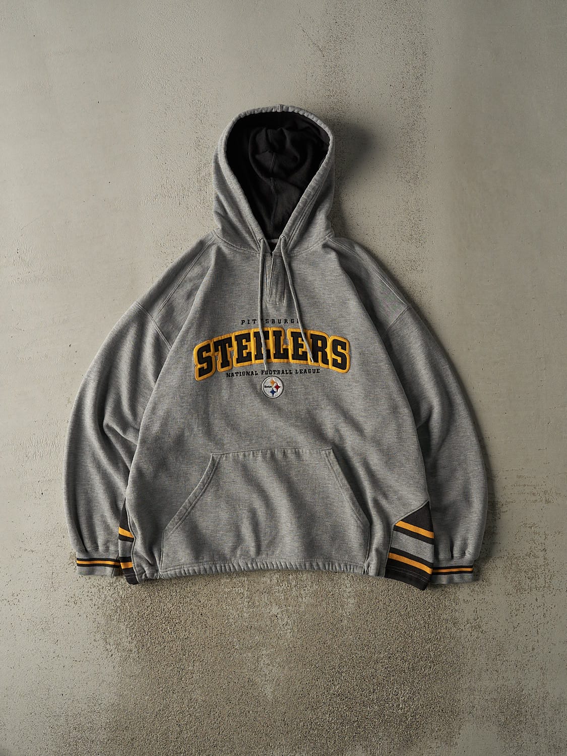 Vintage Y2K Grey Pittsburgh Steelers Quarter Zip Hoodie (XL/XXL)