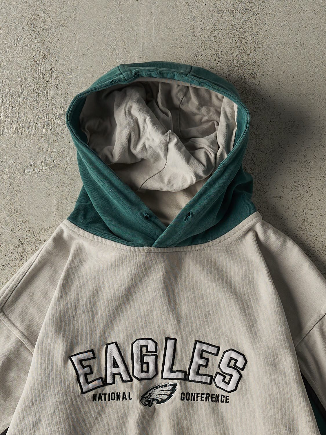 Vintage Y2K Beige & Green Philadelphia Eagles Hoodie (M/L)