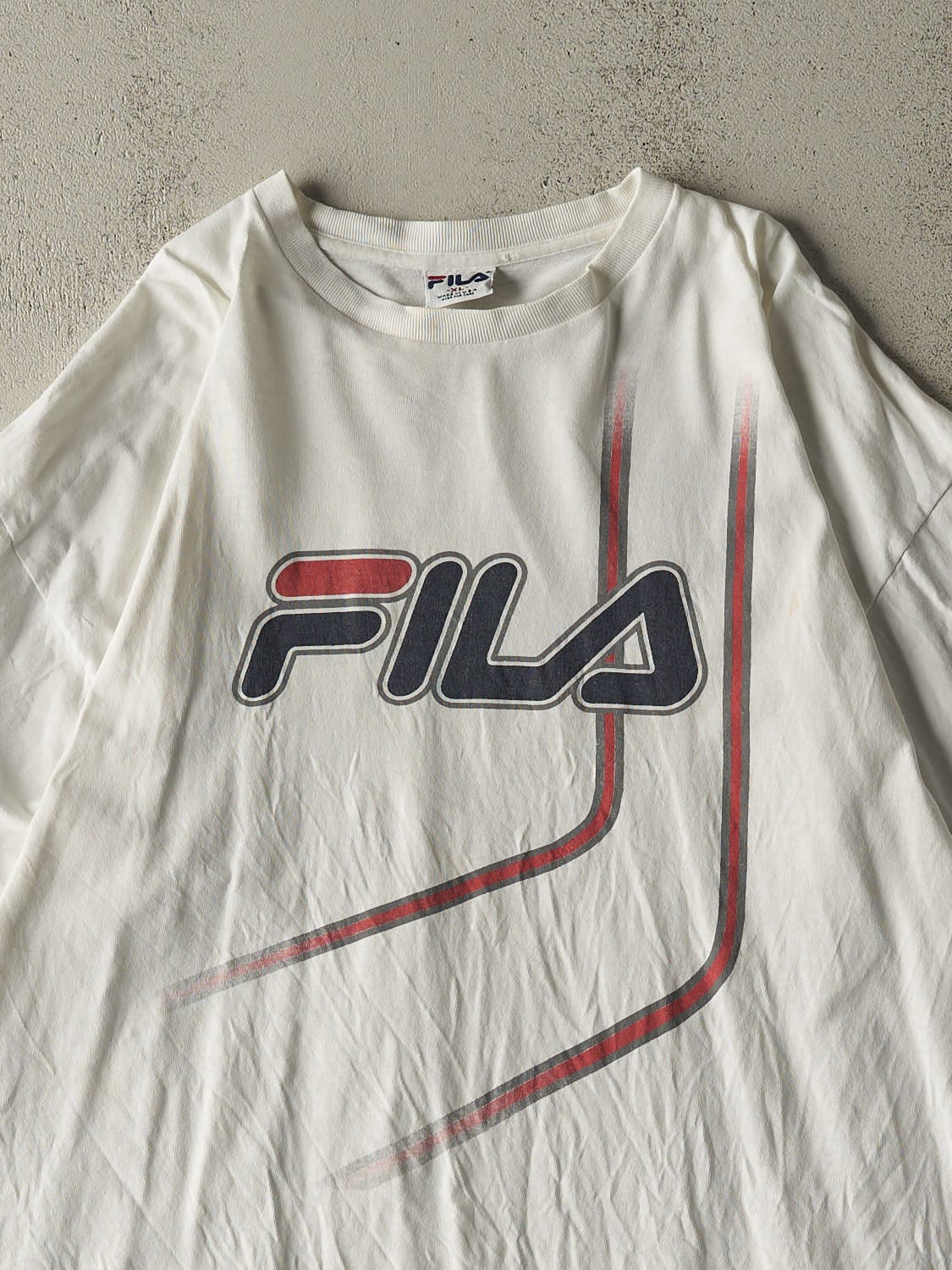 Vintage 90s White Fila Tee (XL)
