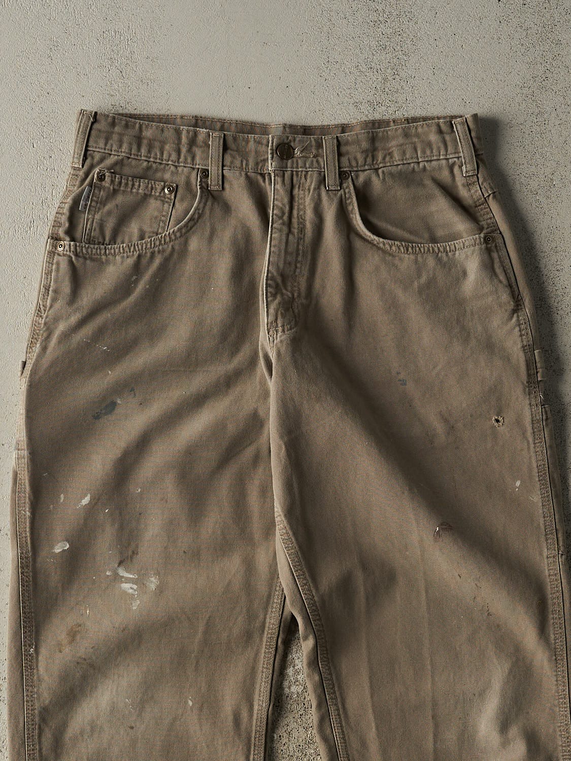 Vintage Y2K Sun Faded Brown Carhartt Carpenter Pants (33x29.5)