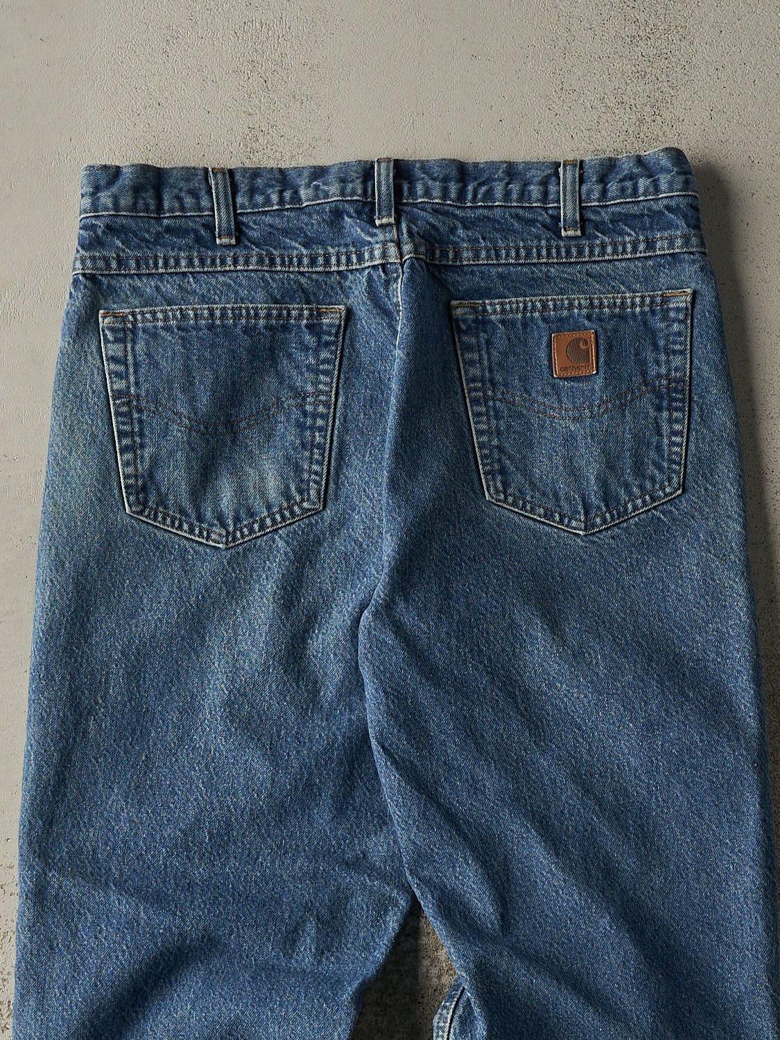 Vintage 90s Mid Wash Carhartt Flannel Lined Jeans (35x29)