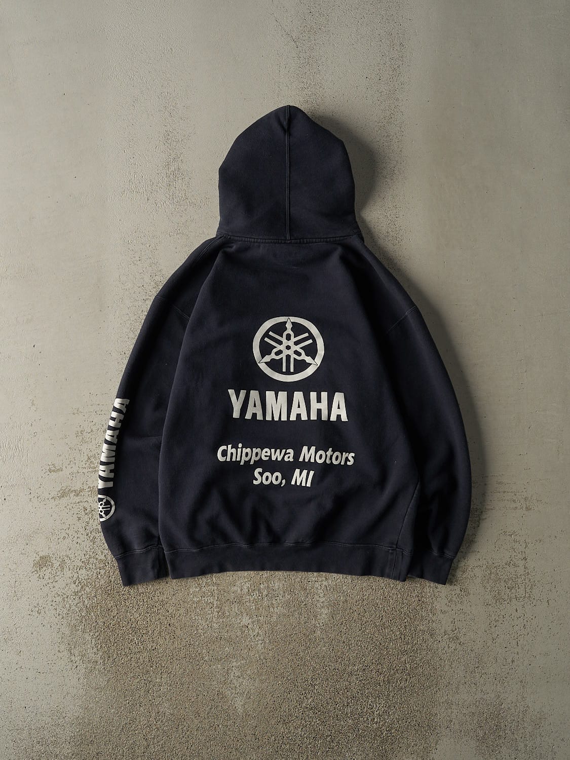 Vintage Y2K Navy Blue Yamaha Racing Hoodie (L/XL)