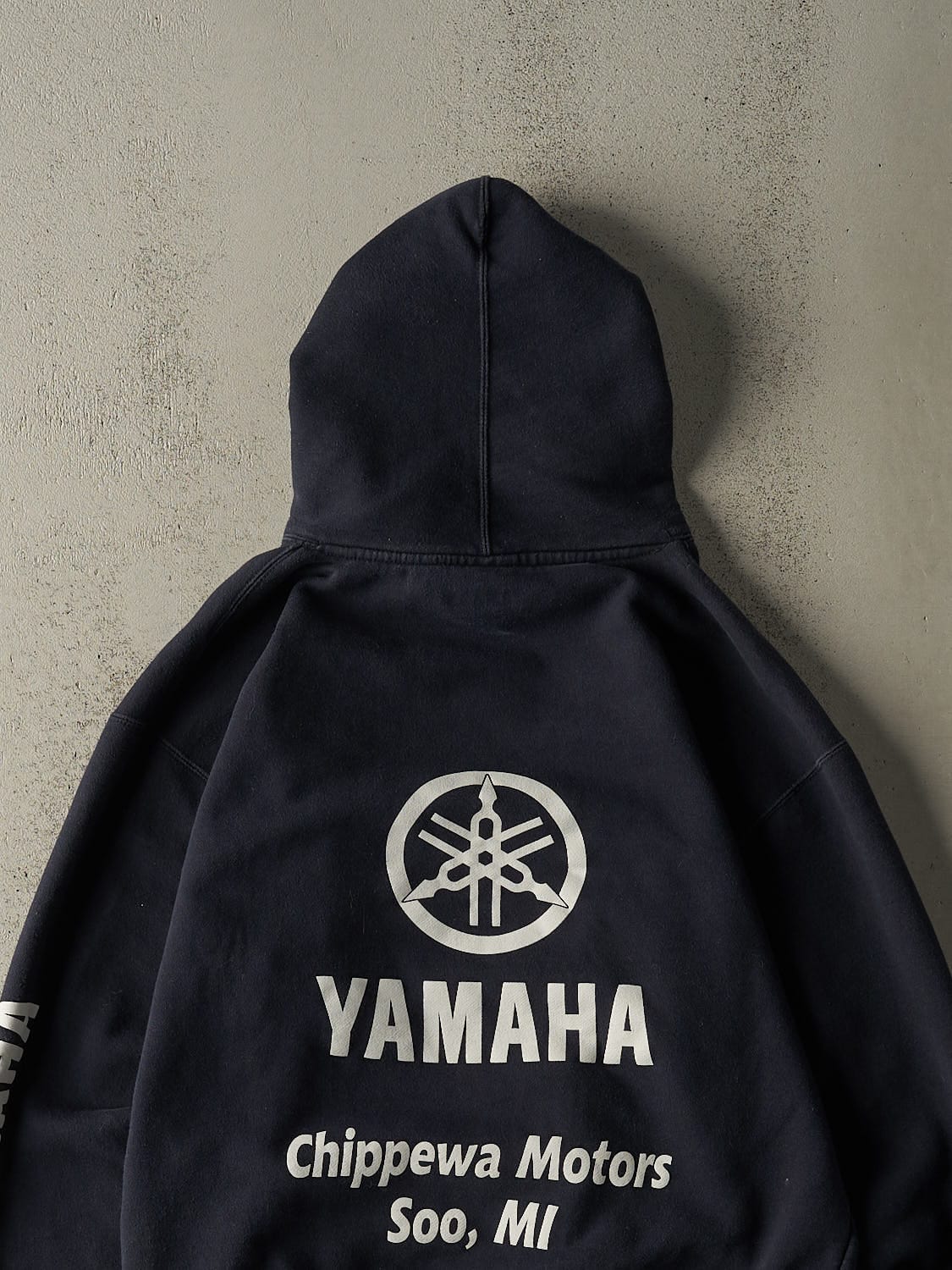 Vintage Y2K Navy Blue Yamaha Racing Hoodie (L/XL)