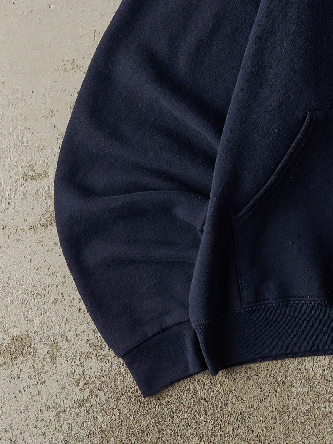 Vintage Y2K Navy Blue Fox Racing "Go Fox Yourself" Slogan Hoodie (S/M)