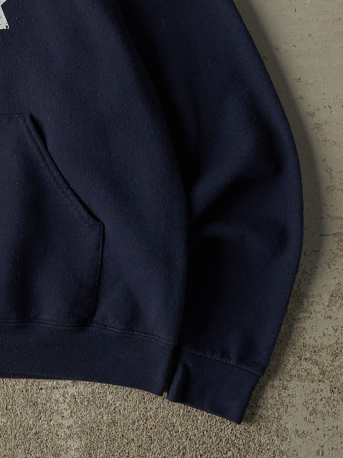 Vintage Y2K Navy Blue Fox Racing "Go Fox Yourself" Slogan Hoodie (S/M)