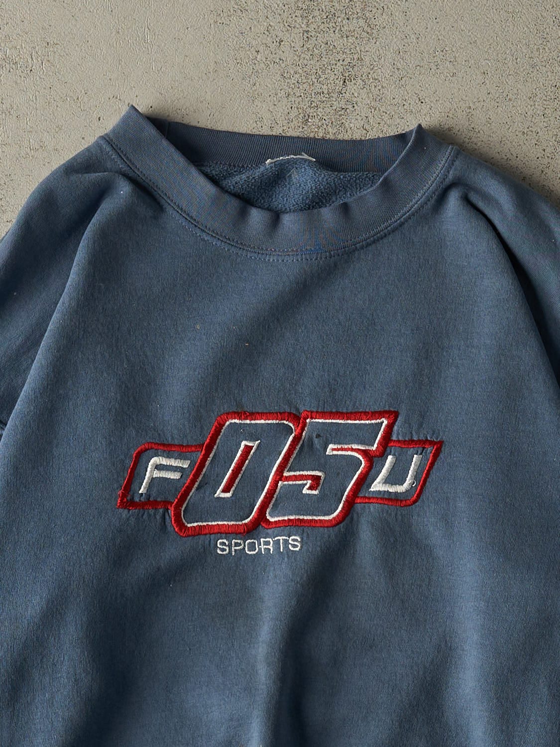 Vintage Y2K Slate Blue Fubu Embroidered Crewneck (M/L)