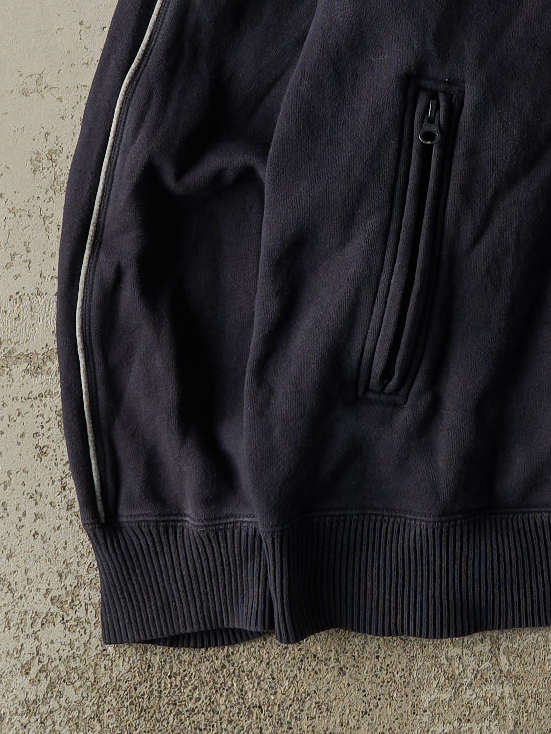 Vintage Y2K Navy Blue Roots Zip Up Track Sweater (XL/XXL)