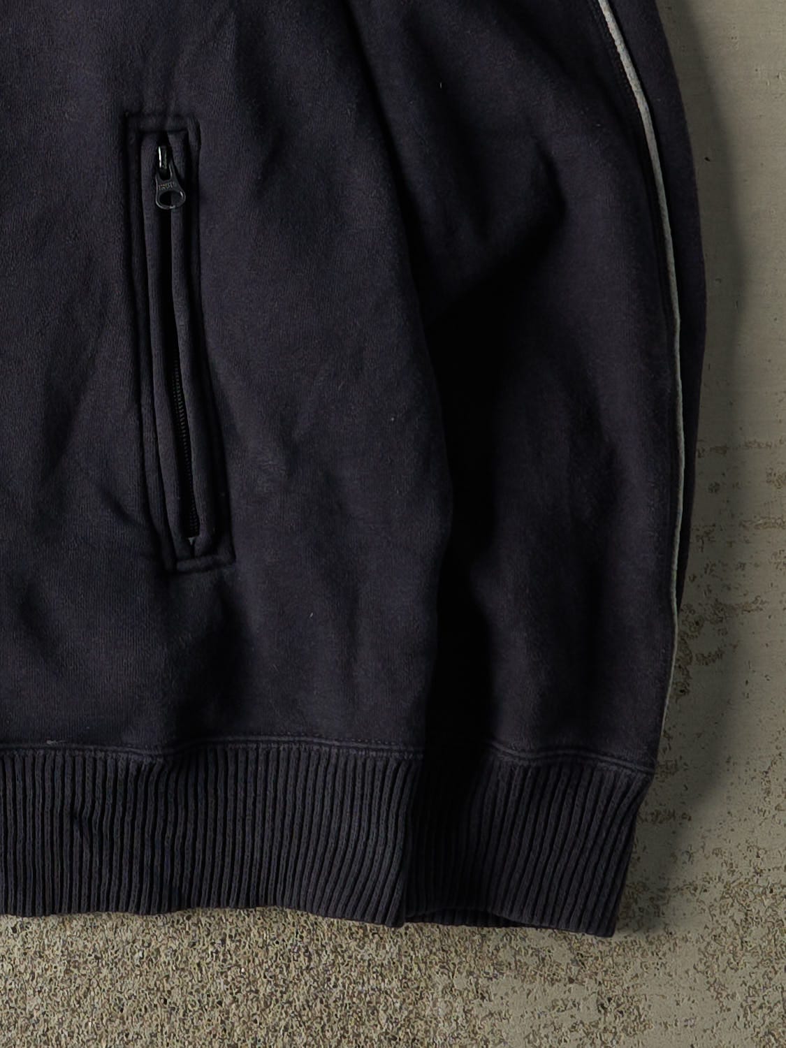 Vintage Y2K Navy Blue Roots Zip Up Track Sweater (XL/XXL)