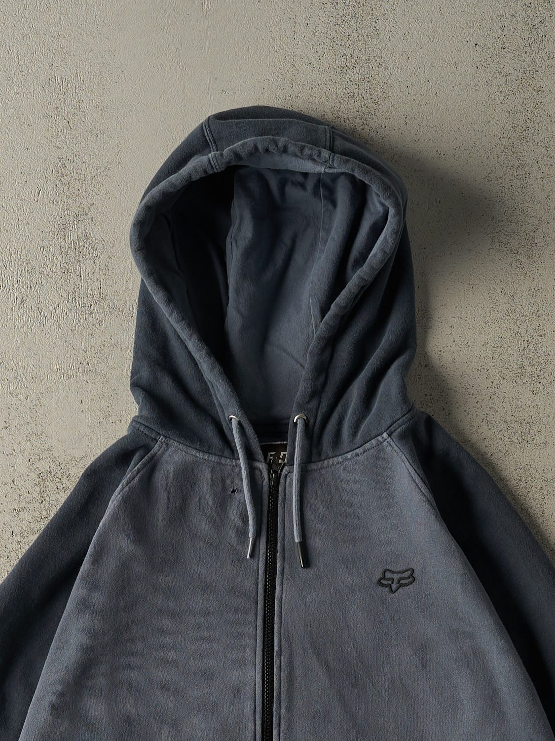 Vintage Y2K Slate Blue Fox Racing Zip Up Hoodie (XL/XXL)