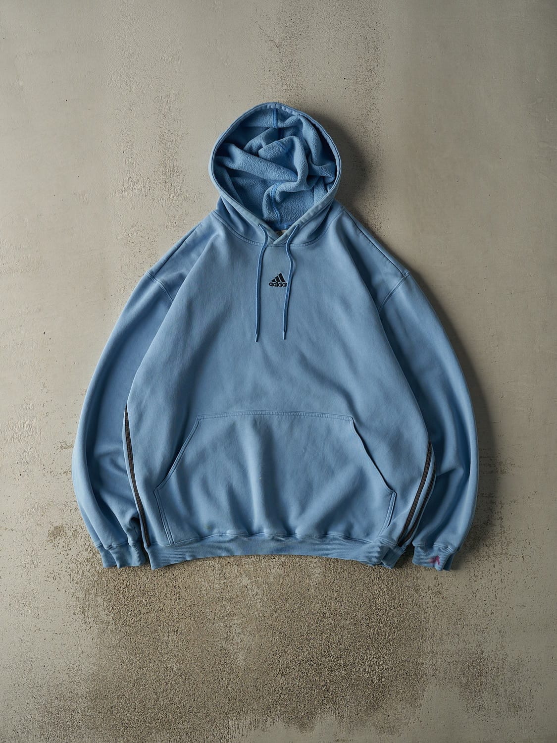 Vintage Y2K Baby Blue Adidas Embroidered Hoodie (XXL/XXXL)