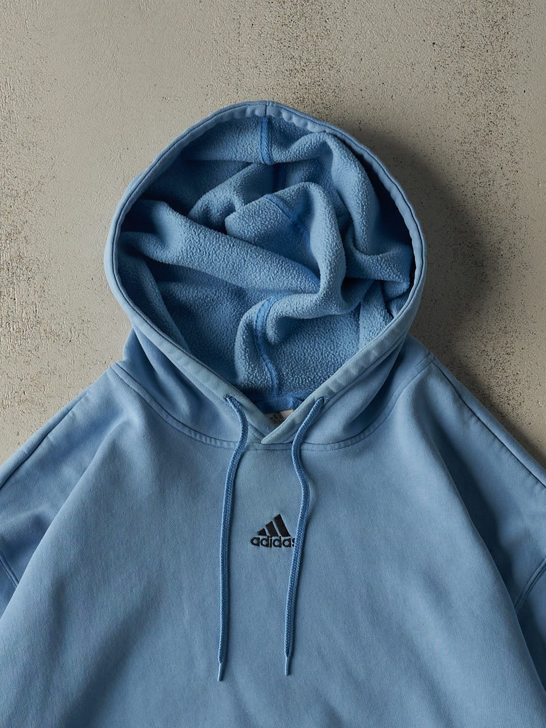 Vintage Y2K Baby Blue Adidas Embroidered Hoodie (XXL/XXXL)