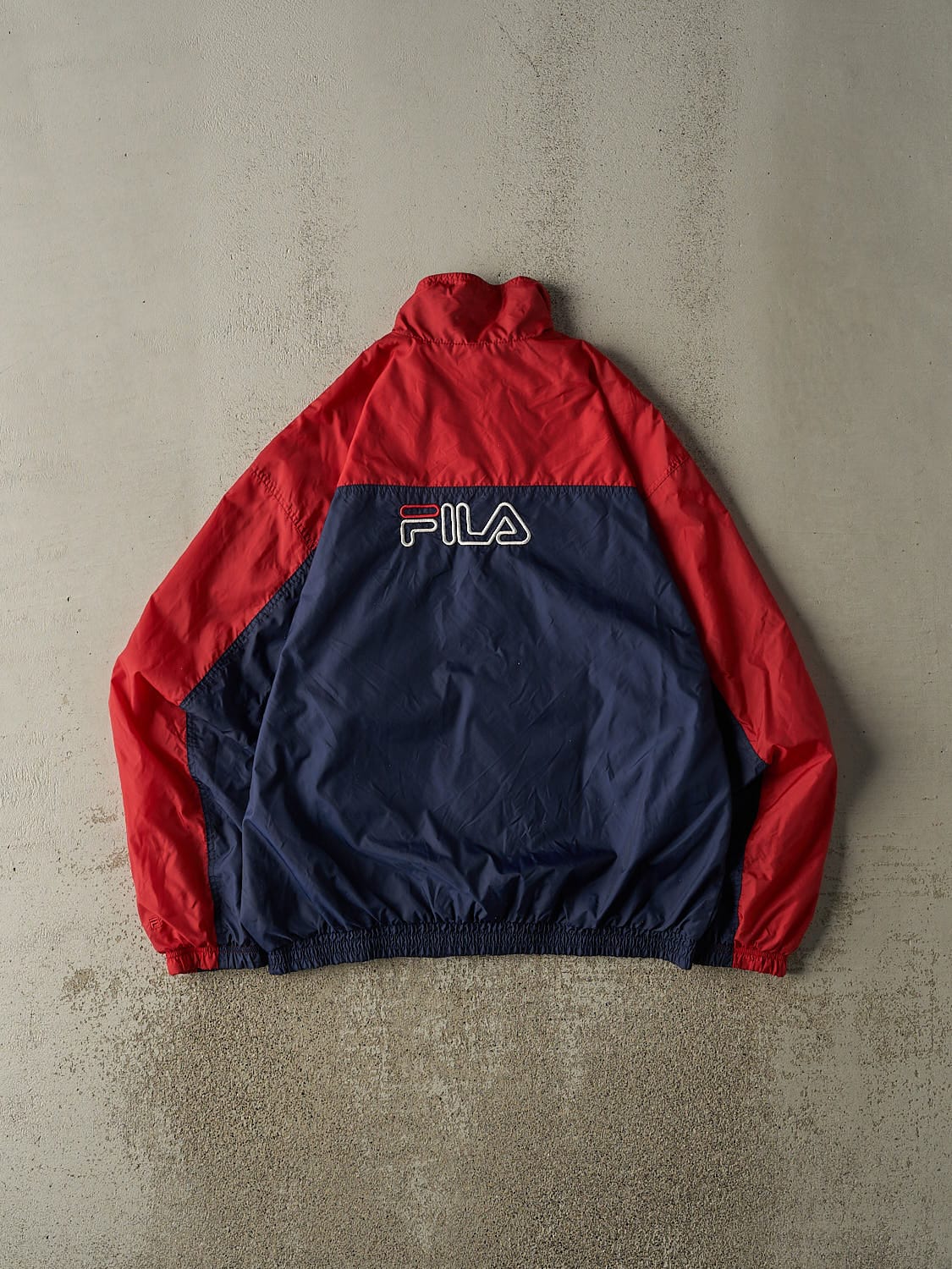 Vintage Y2K Navy Blue & Red Fila Windbreaker Jacket (M/L)