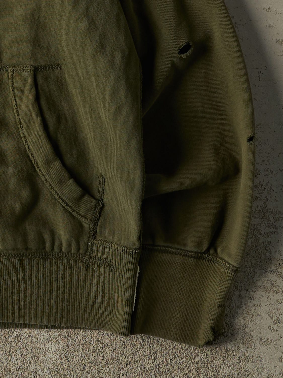 Vintage Y2K Green American Eagle Embroidered Zip Up Hoodie (M/L)