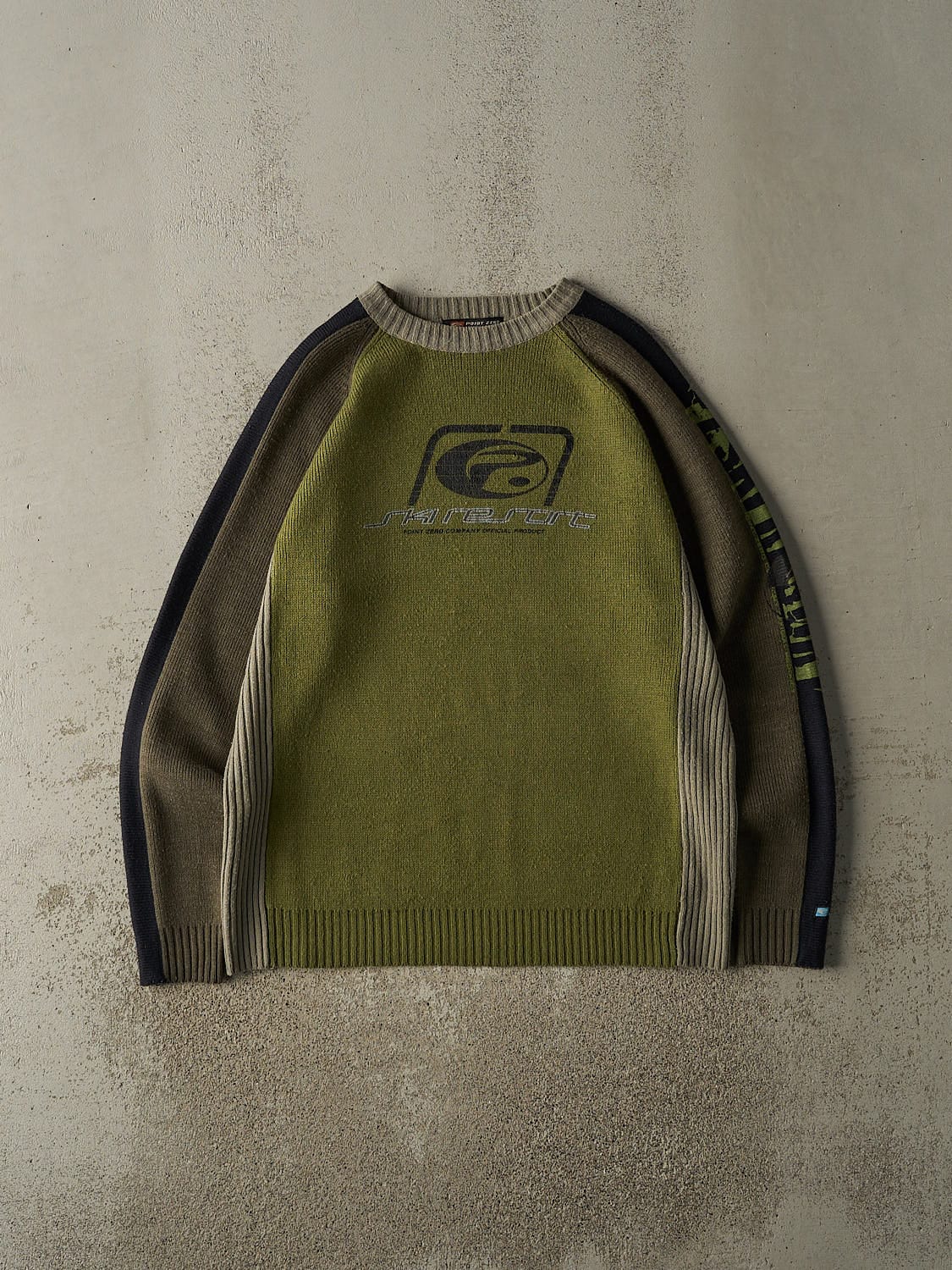 Vintage Y2K Green Point Zero Graphic Knit (XL)