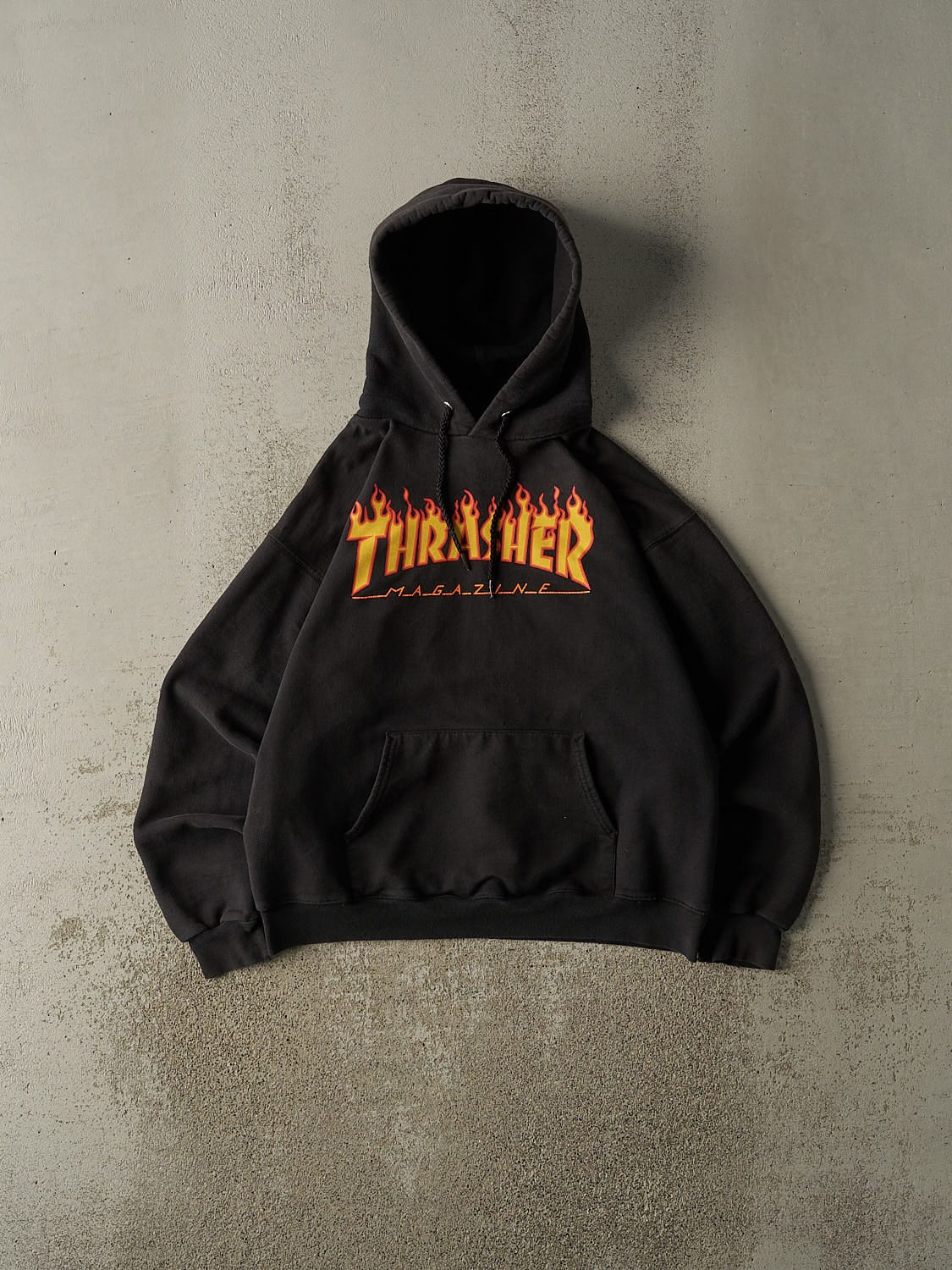 Vintage Y2K Black Thrasher Hoodie (S)
