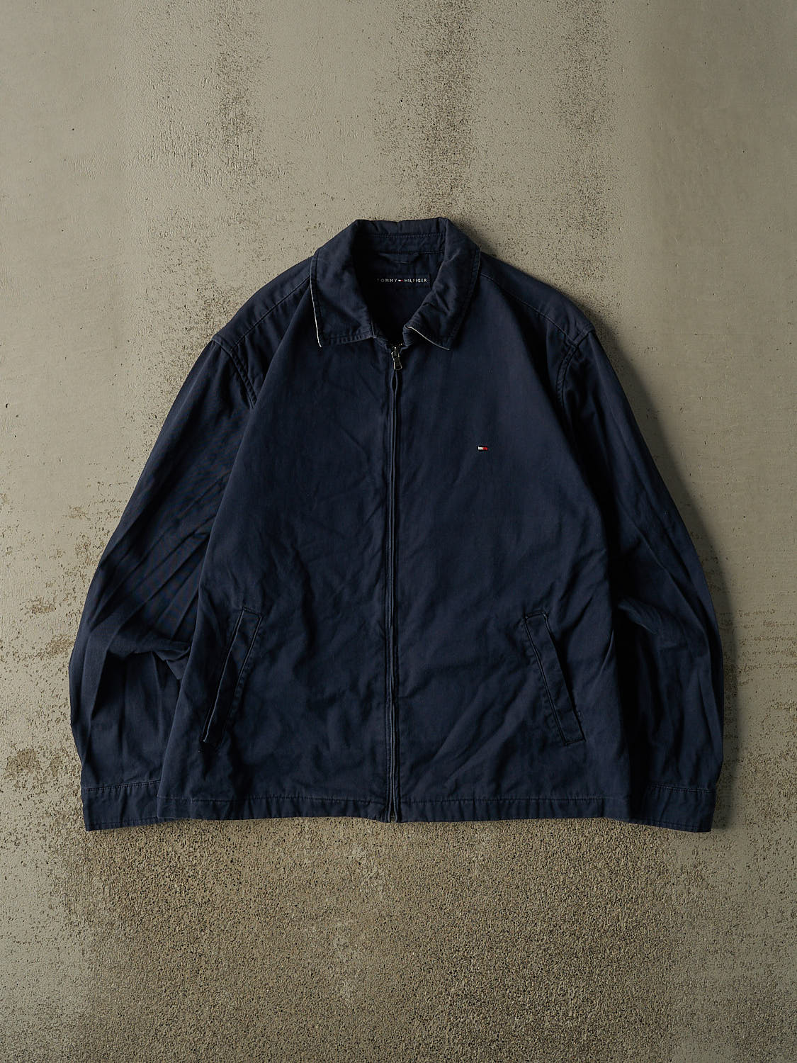 Vintage Y2K Navy Blue Tommy Hilfiger Harrington Jacket (M/L)