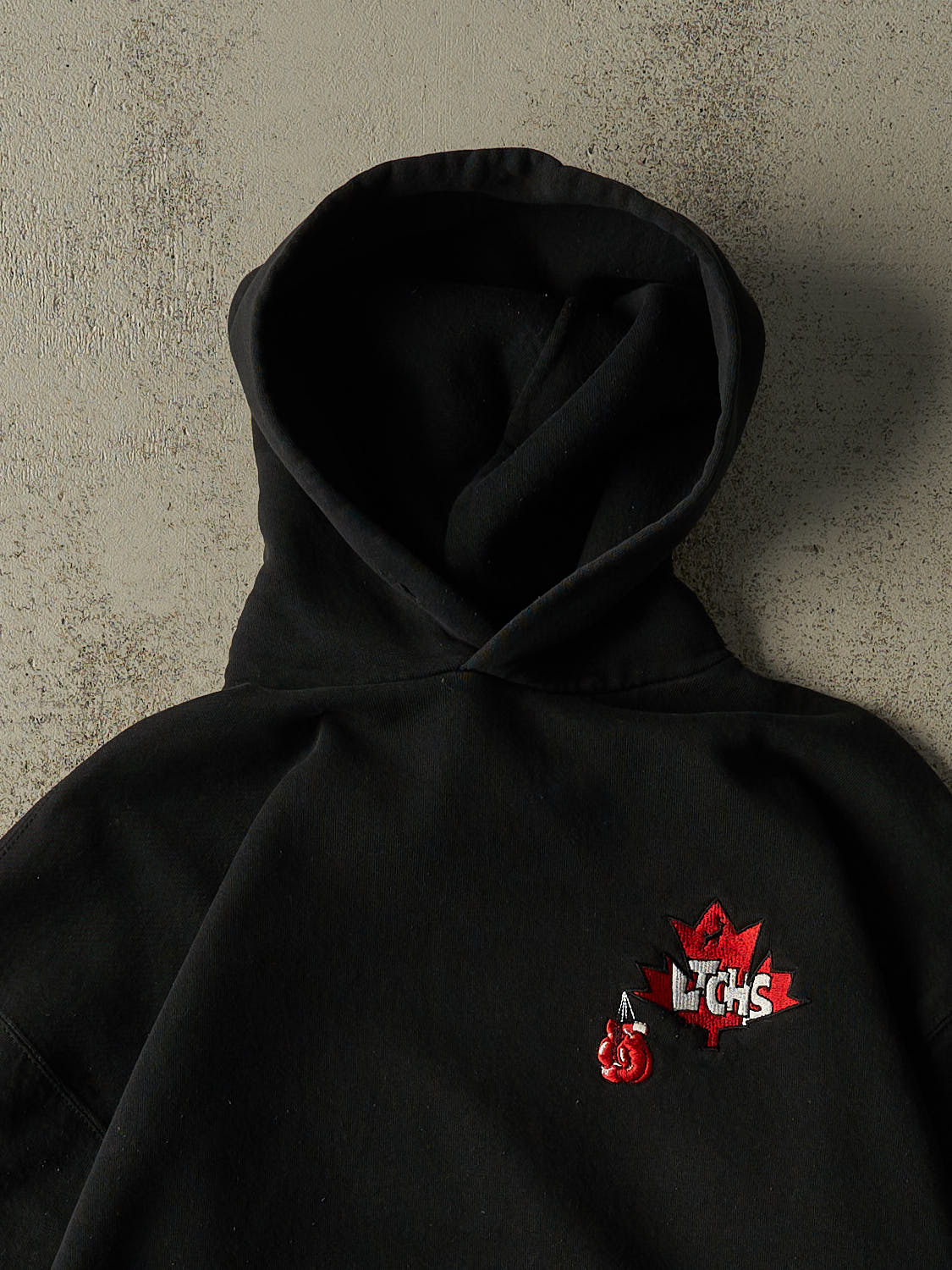 Vintage Y2K Black Russell Athletic LTCHS Boxing Hoodie (L/XL)