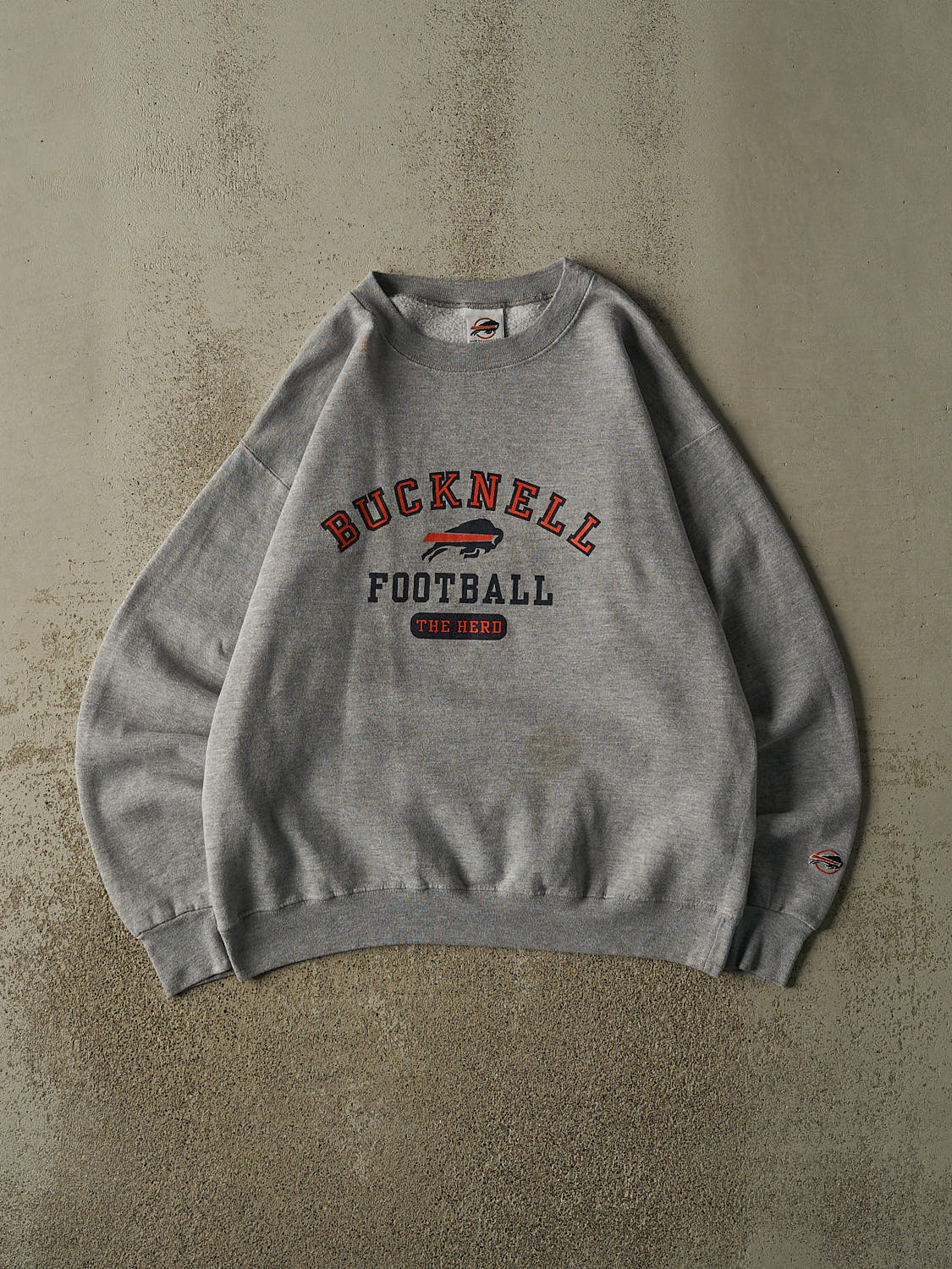 Vintage Y2K Grey Bucknell Football Crewneck (L/XL)