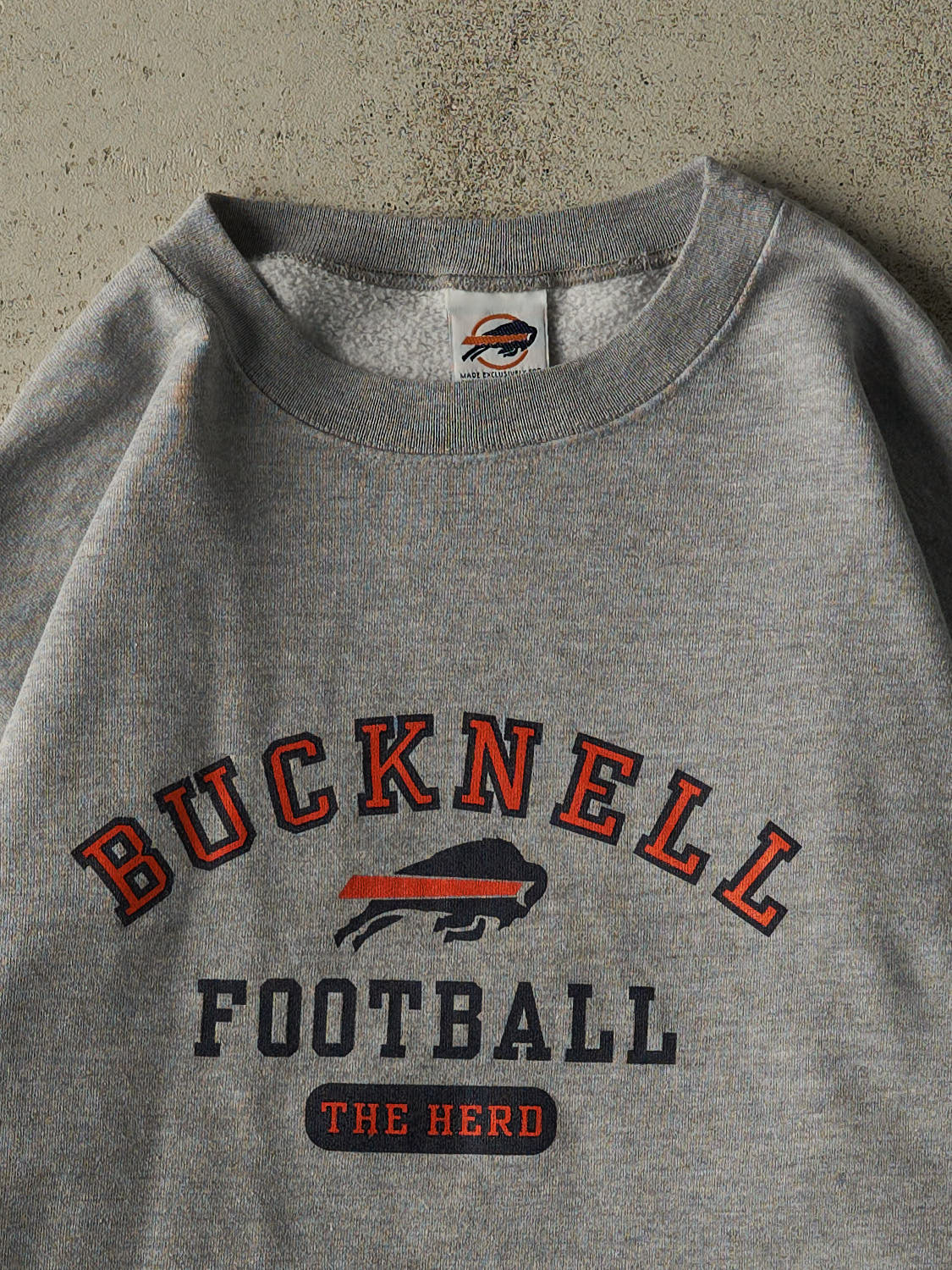 Vintage Y2K Grey Bucknell Football Crewneck (L/XL)
