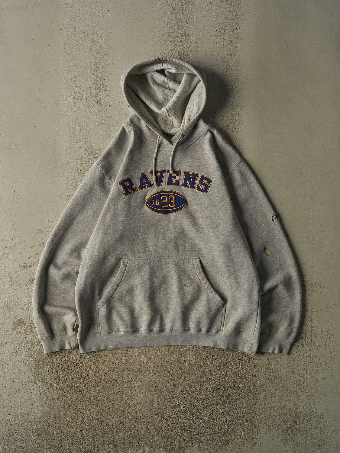 Vintage Y2K Grey Baltimore Ravens Embroidered Hoodie (XL/XXL)