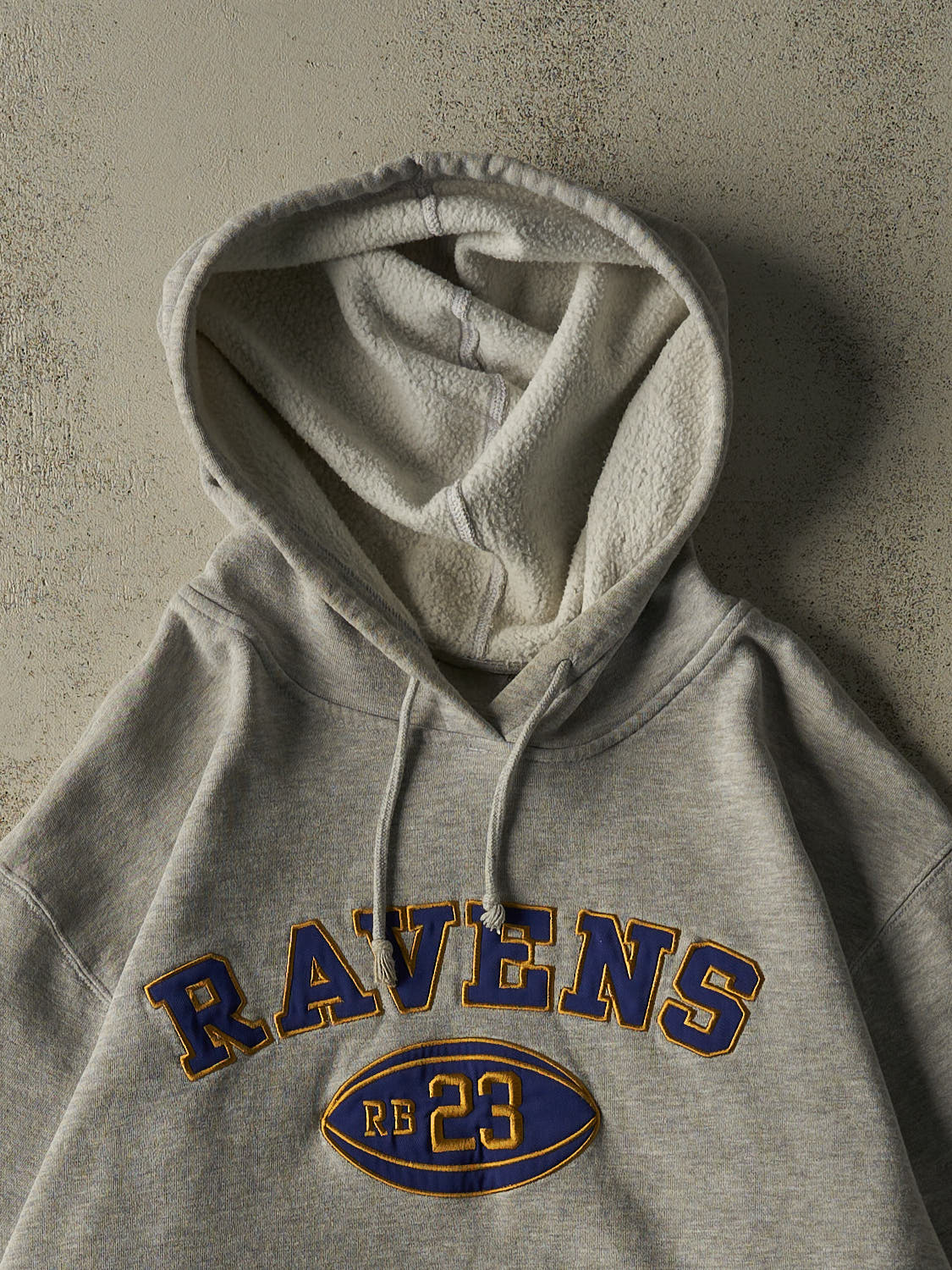 Vintage Y2K Grey Baltimore Ravens Embroidered Hoodie (XL/XXL)