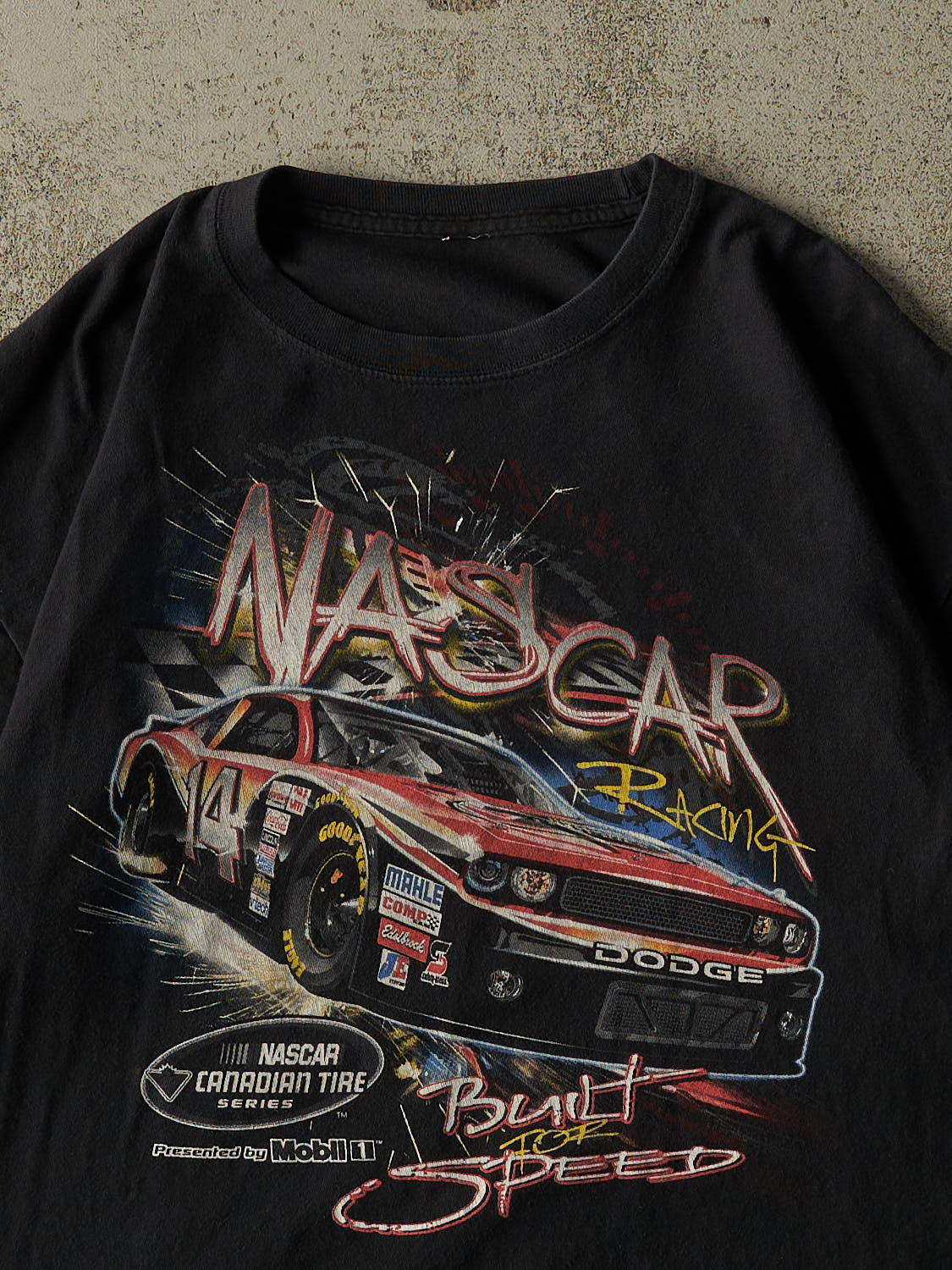 Vintage 14' Faded Black Nascar Racing Tee (M/L)