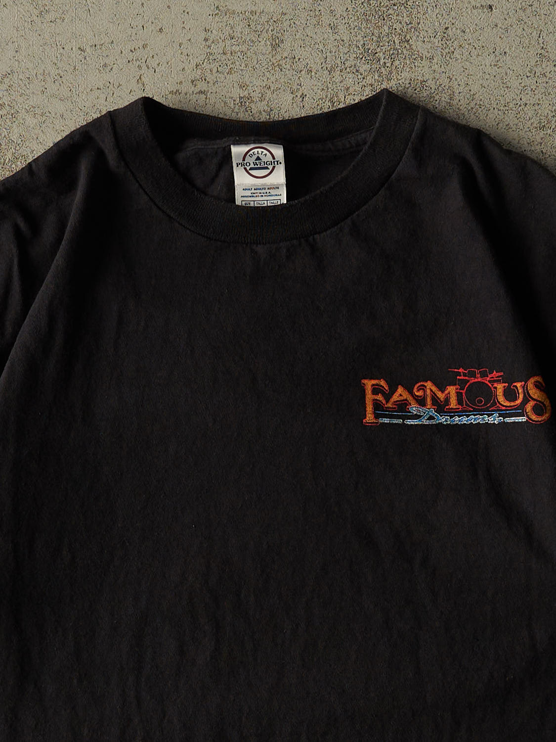 Vintage Y2K Black Famous Drums Tee (M/L)