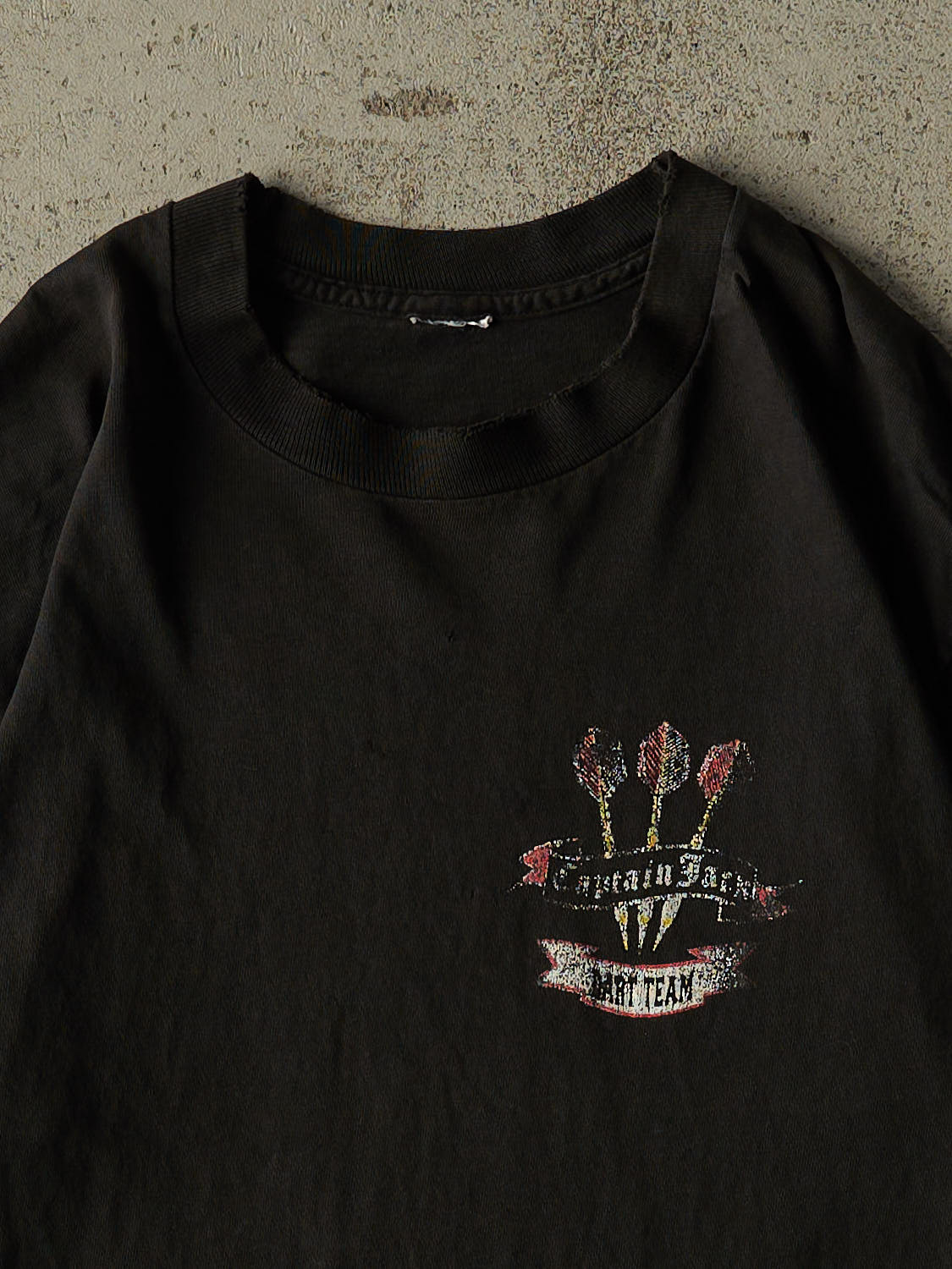 Vintage 90s Black Captain Jack Dart Team Single Stitch Tee (L)