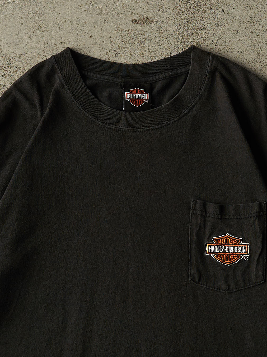 Vintage 90s Black Harley Davidson Toronto Embroidered Pocket Tee (XL)