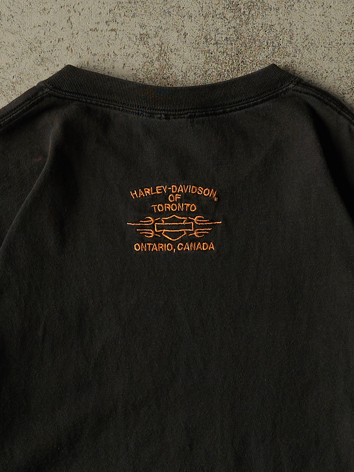 Vintage 90s Black Harley Davidson Toronto Embroidered Pocket Tee (XL)