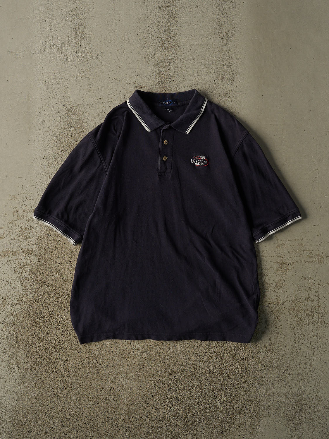Vintage 07' Navy Blue US Open Quarter Button Tee (L)