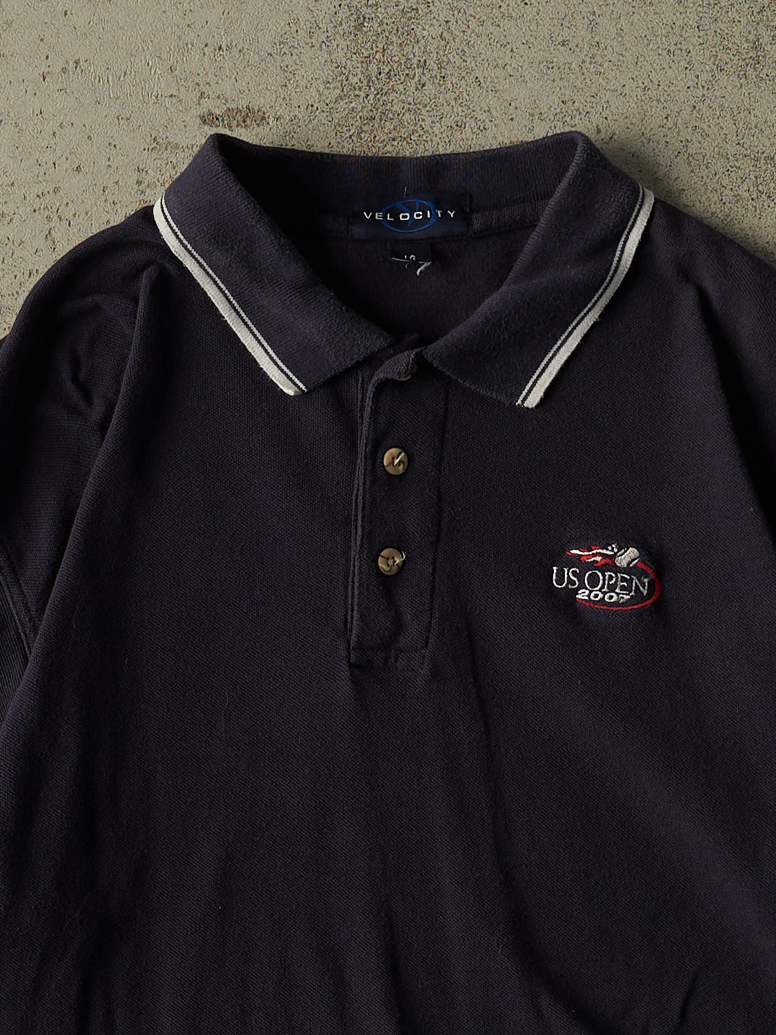 Vintage 07' Navy Blue US Open Quarter Button Tee (L)
