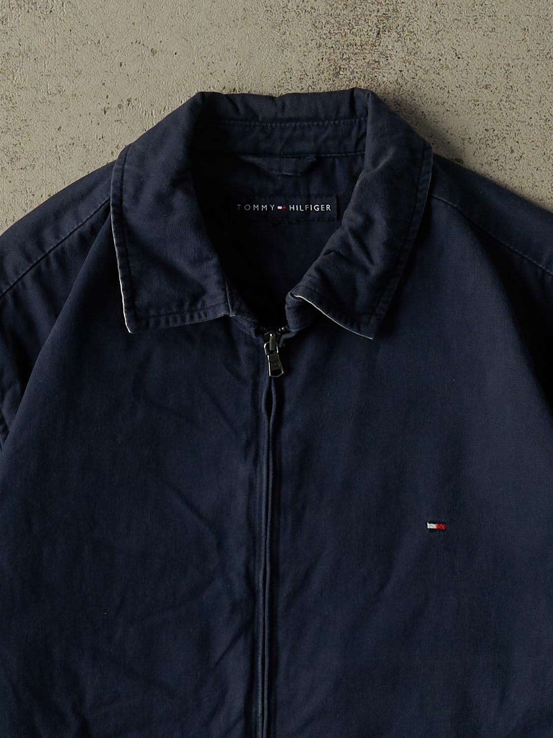 Vintage Y2K Navy Blue Tommy Hilfiger Harrington Jacket (M/L)