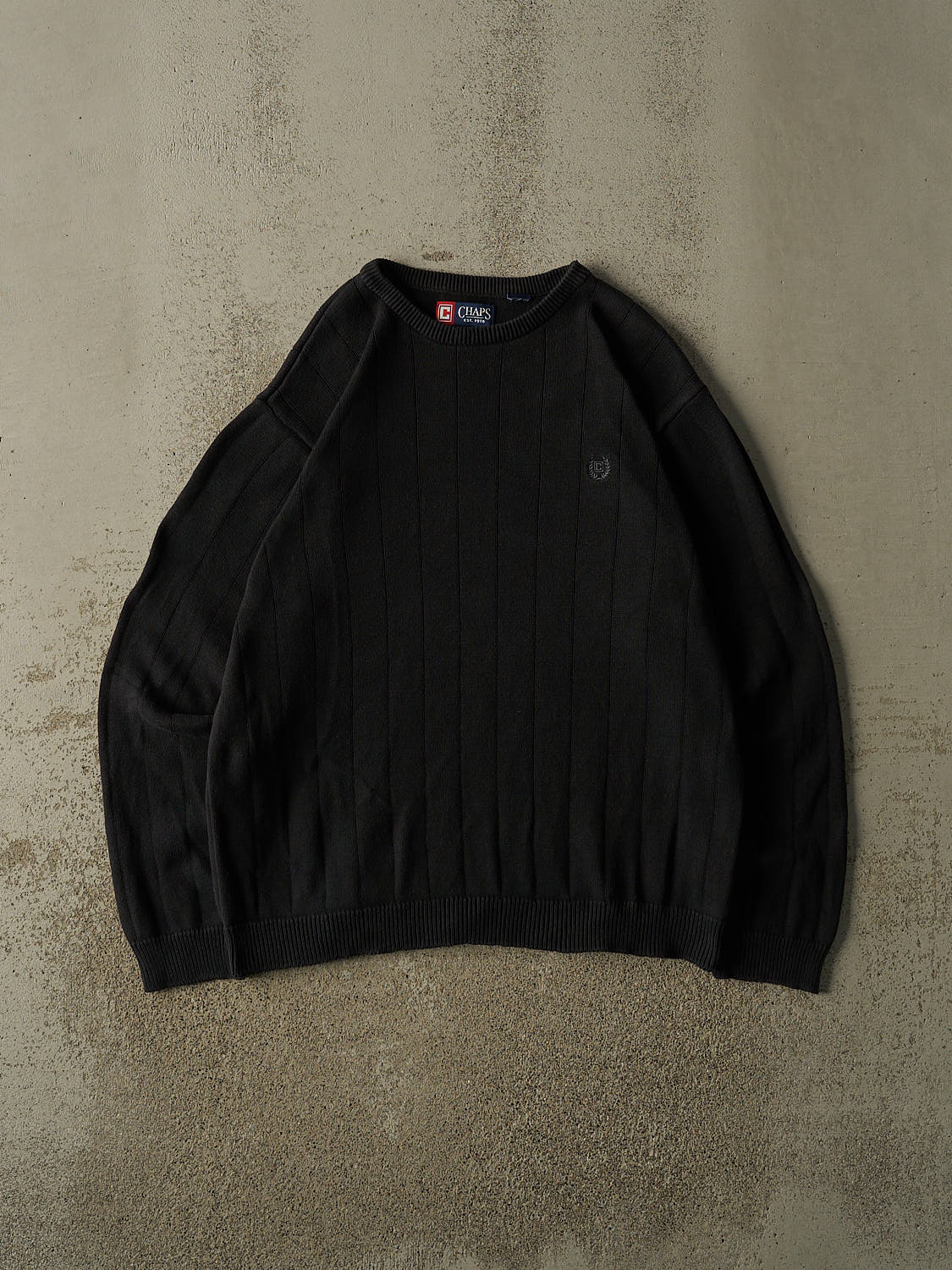 Vintage Y2K Black Chaps Embroidered Knit (L/XL)