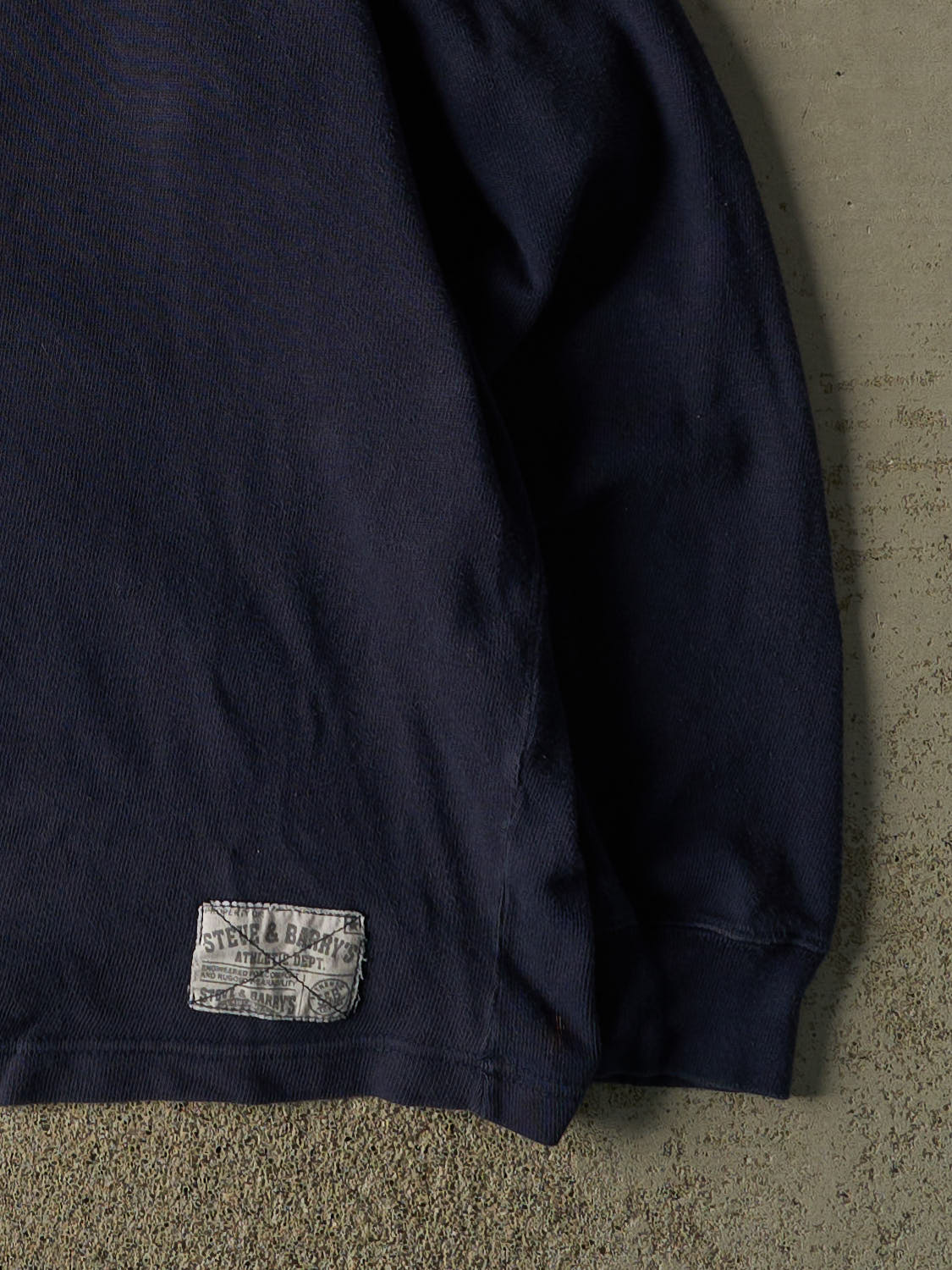 Vintage 90s Navy Blue Textured Long Sleeve (XL)