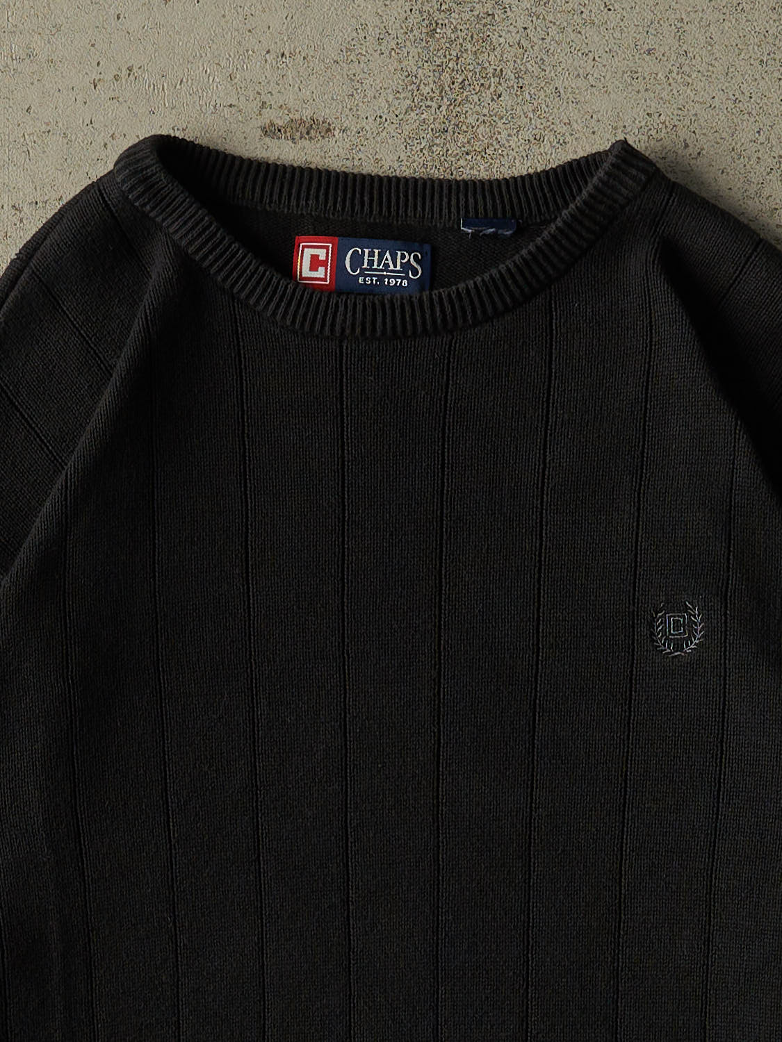 Vintage Y2K Black Chaps Embroidered Knit (L/XL)