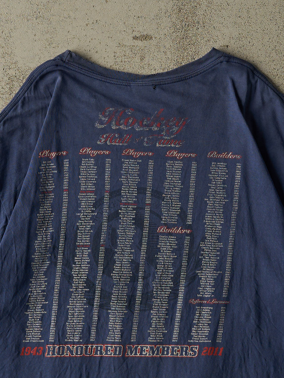 Vintage 11' Blue Hockey Hall of Fame Tee (XL)