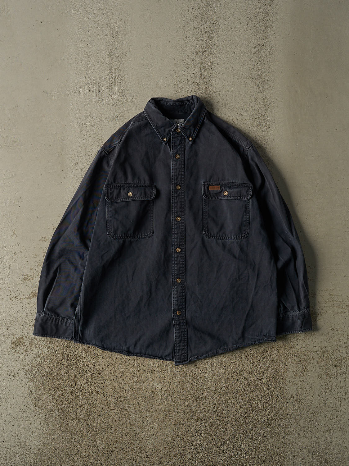 Vintage Y2K Navy Blue Carhartt Button Up Long Sleeve (L/XL)