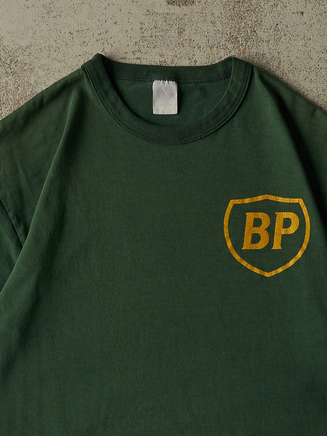 Vintage 80s Faded Green BP Logo Tee (M)