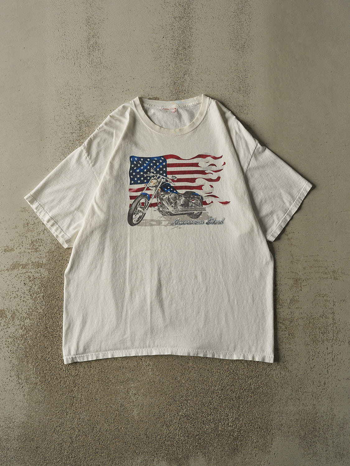 Vintage 90s White Sonoma American Steel Biker Tee (XL)