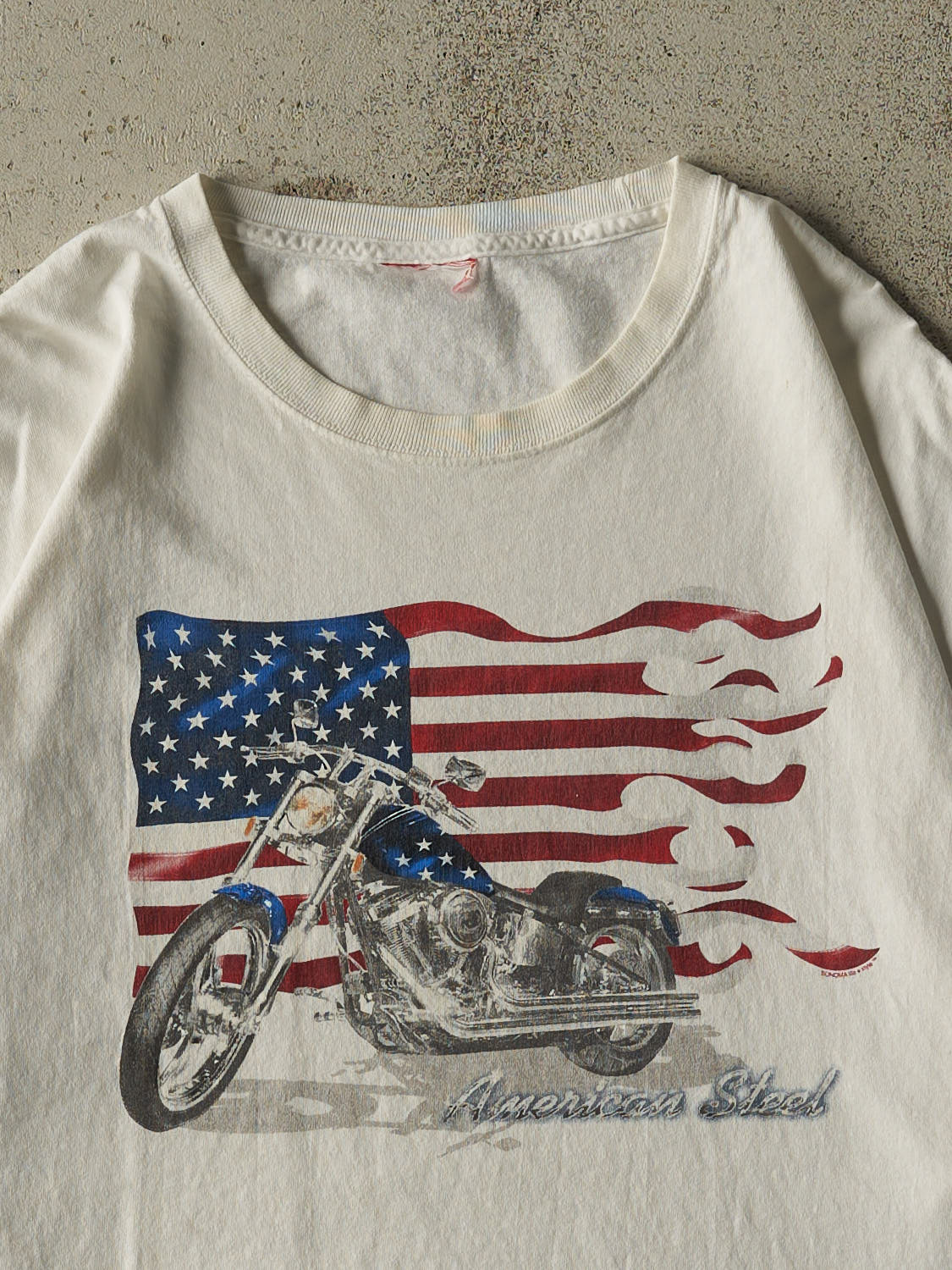 Vintage 90s White Sonoma American Steel Biker Tee (XL)
