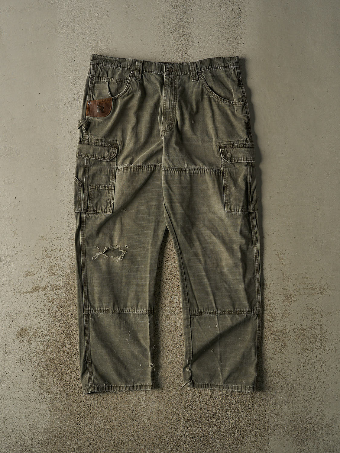 Vintage 90s Green Wrangler Riggs Double Knee Carpenter Pants (38x31)