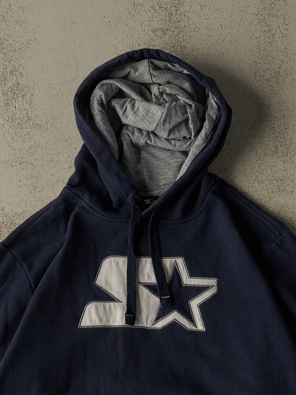 Vintage Y2K Navy Blue Starter Logo Hoodie (XL)