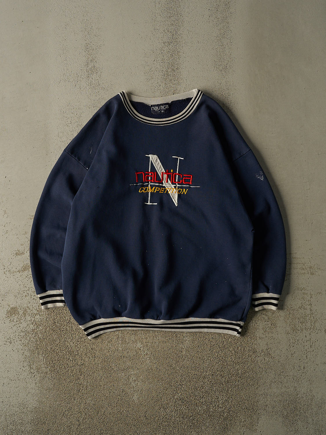 Vintage 90s Navy Blue Nautica Competition Crewneck (XXL)