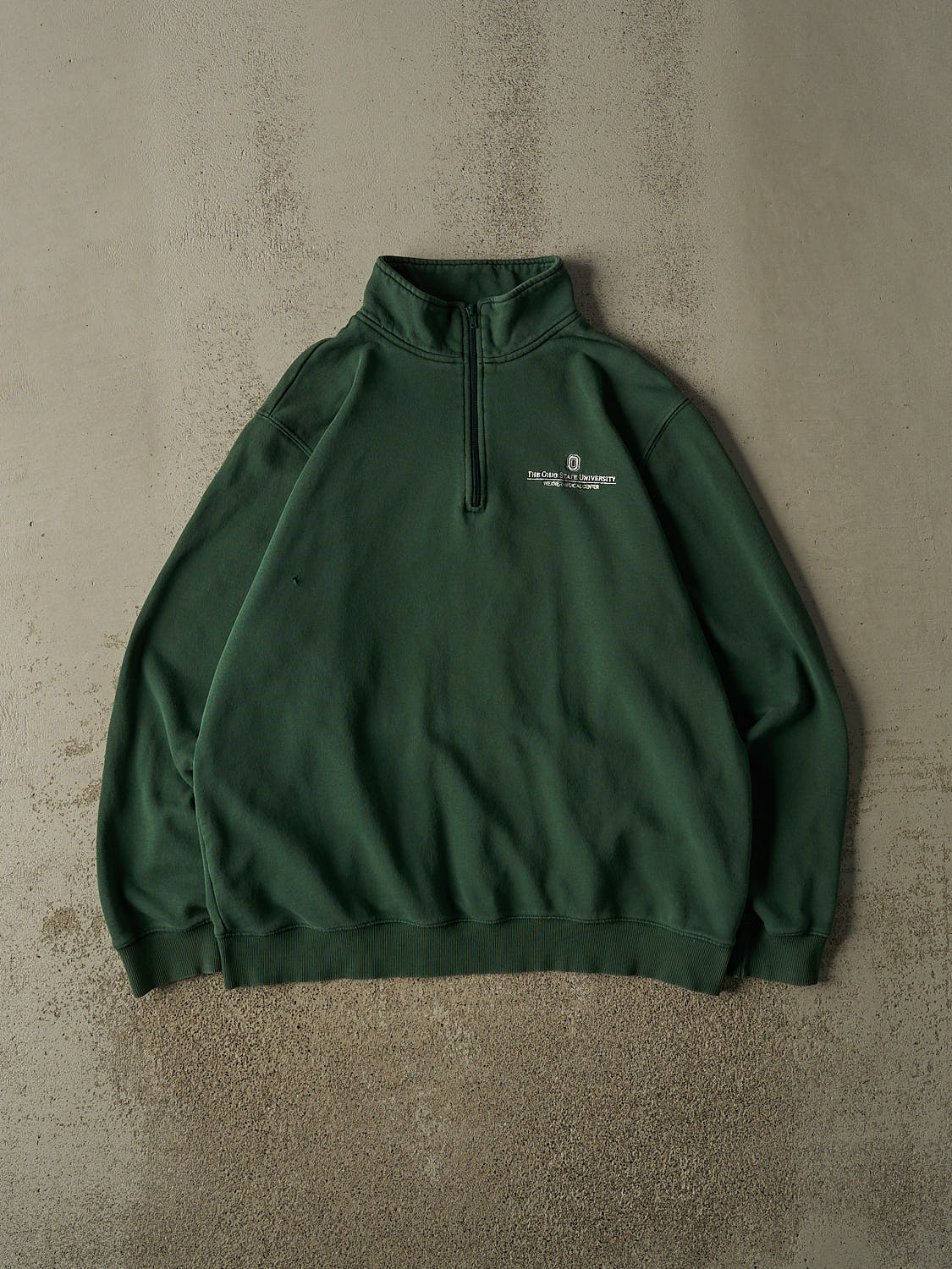 Vintage Y2K Green Ohio State University Wexner Medical Centre Quarter Zip Sweater (XL)