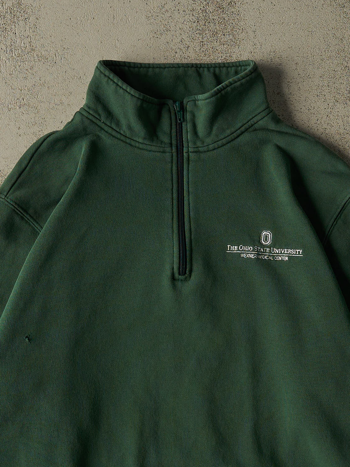 Vintage Y2K Green Ohio State University Wexner Medical Centre Quarter Zip Sweater (XL)