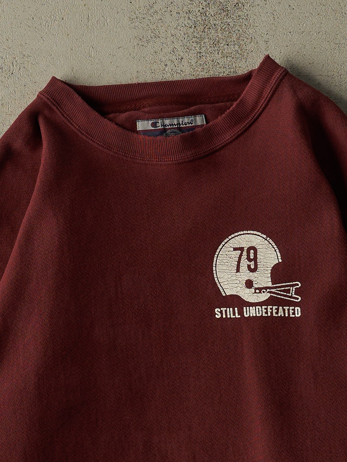 Vintage 90s Burgundy Champion Reverse Weave Football Crewneck (XL/XXL)